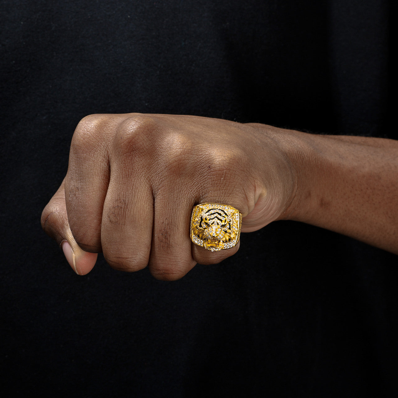 Eye Of The Tiger | Solid Sterling Silver VVS Moissanite Diamond Fierce Tiger Hip Hop Ring