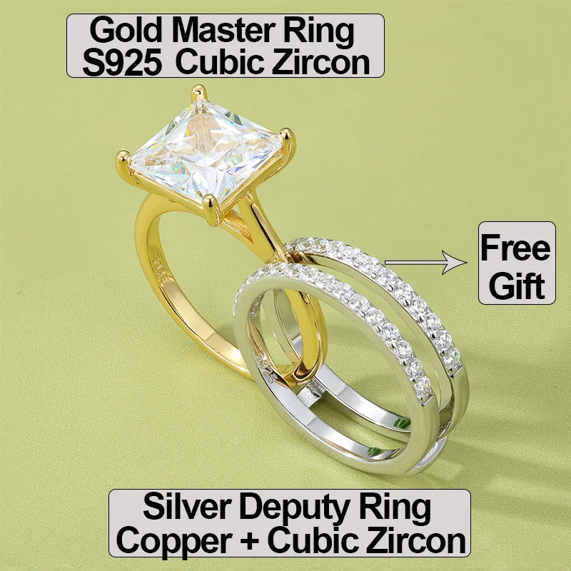 Women&#39;s Luxury 6CT Fashion Bridal Engagement Wedding Rings 5A CZ Buy 1 Get 1 Free Party Ring