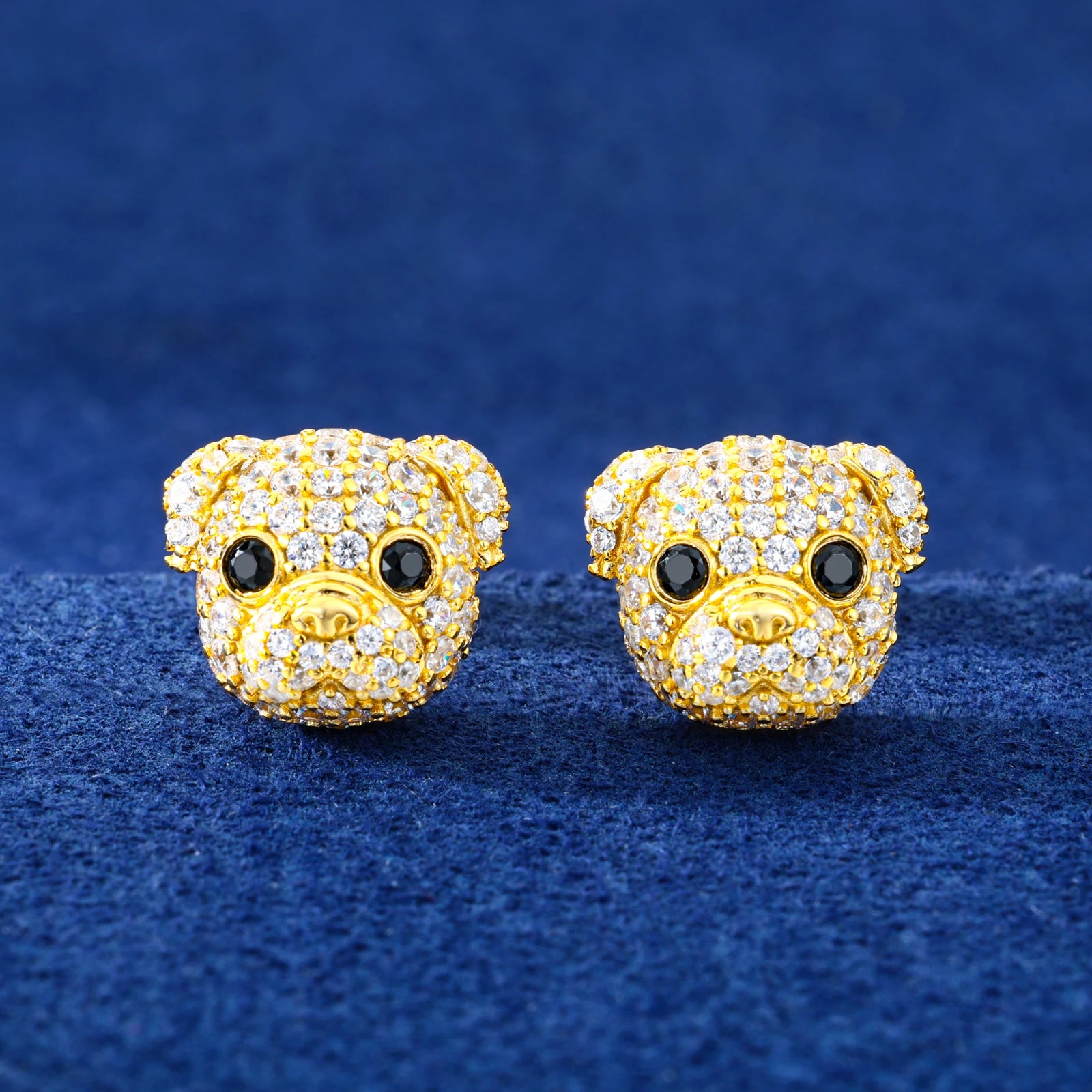 Pockets The Pup | Puppy Dog 925 Sterling Silver Moissanite Diamond Iced Blinged Out Earrings