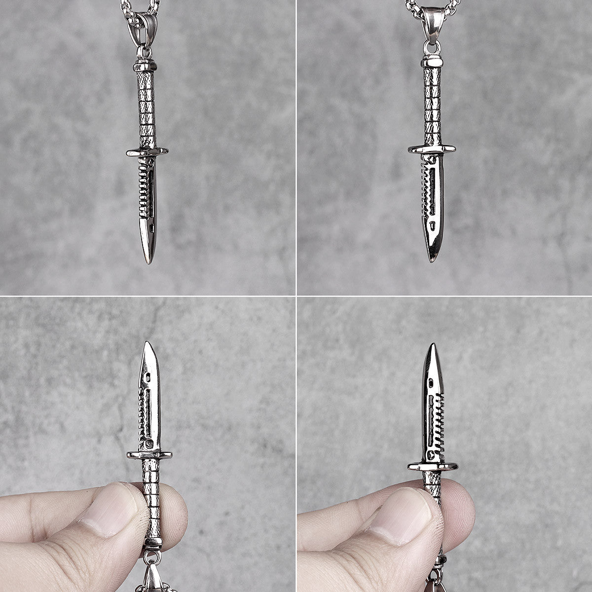 Dagger | 316L No Fade Stainless Steel Knife Men's Street Wear Hip Hop Pendant