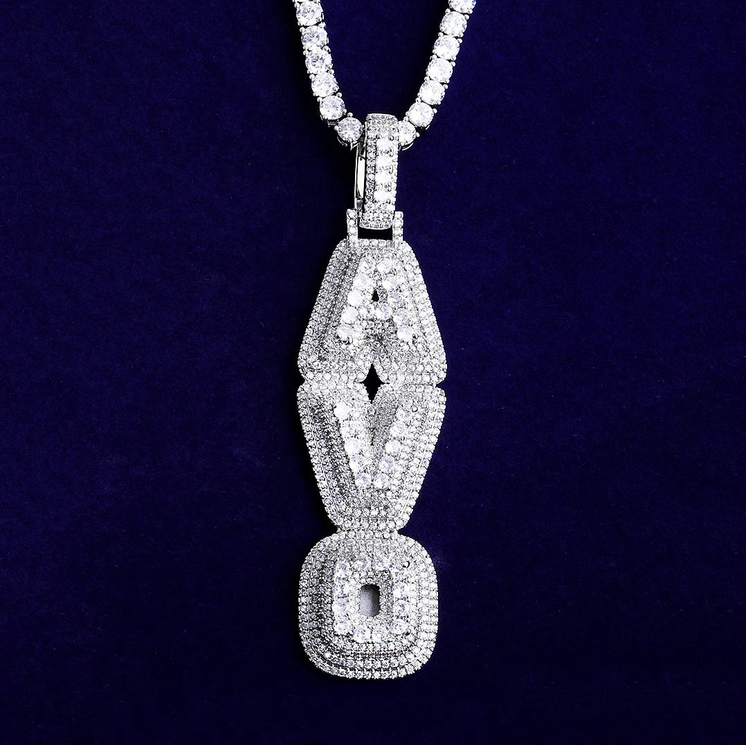 Vert 3D | VVS Diamond CZ Vertical 3 Dimensional Hip Hop Custom Nameplate Pendant
