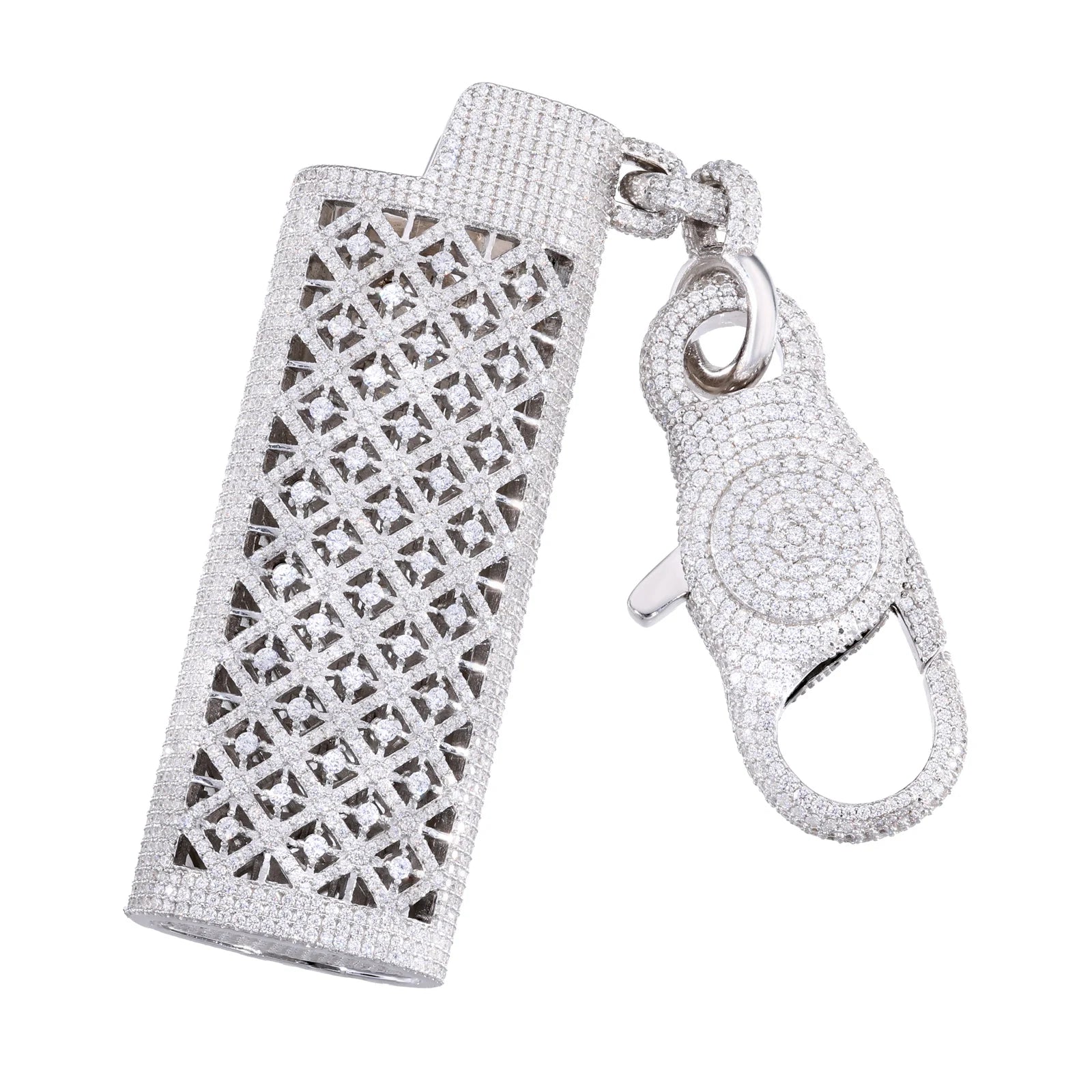 Hot Ice | Iced Blinged Out Lighter Cover VVS1 Moissanite Diamond 925 Silver Wallet Chain