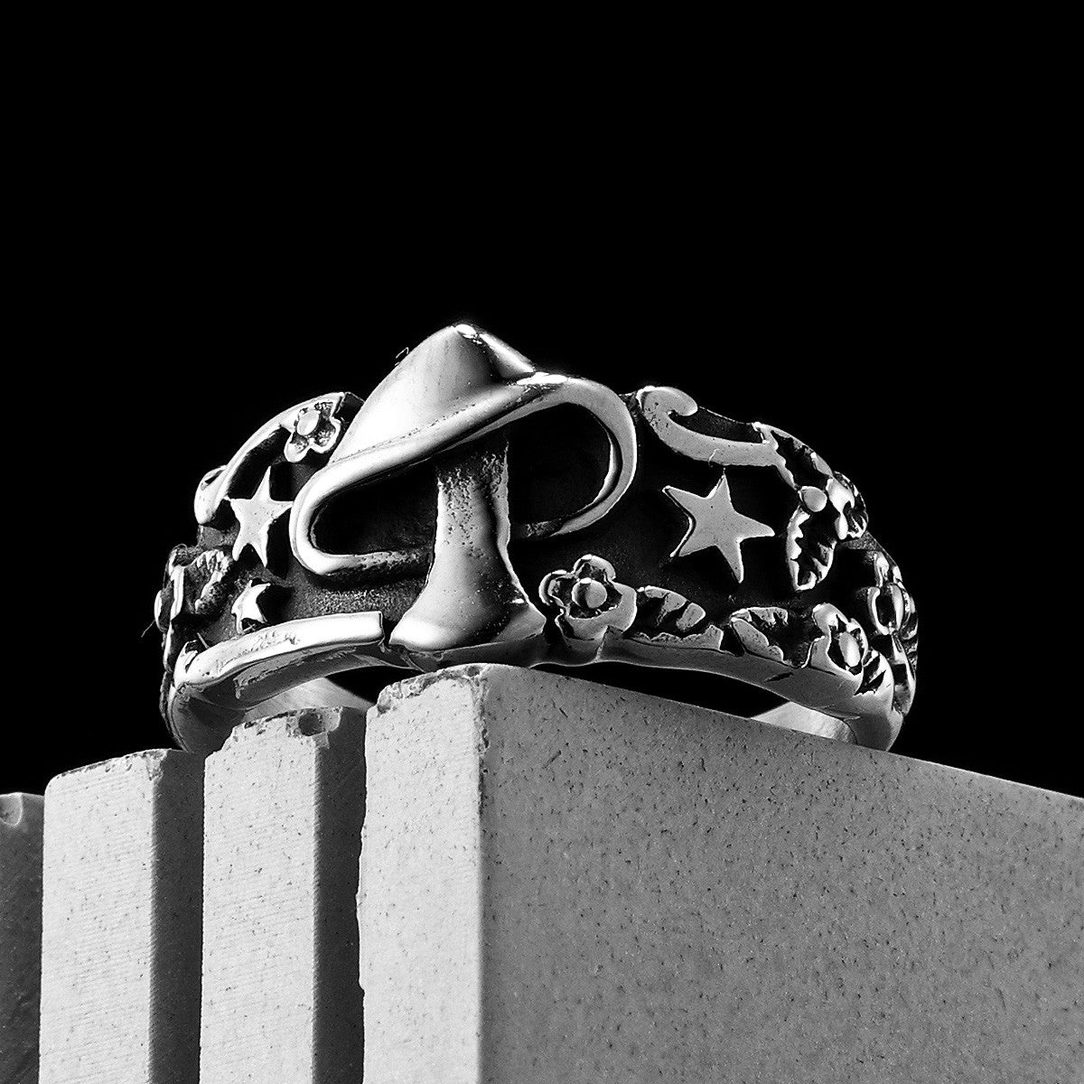 Mushroom Star | 3D No Fade Stainless Steel Men's Retro Fashion Rings