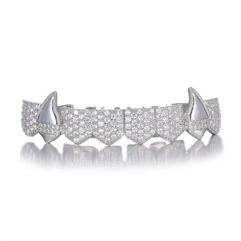 Vamp Life | 4 Prong Set Iced VVS Diamond CZ Blinged Out Hip Hop Fang Grillz Set