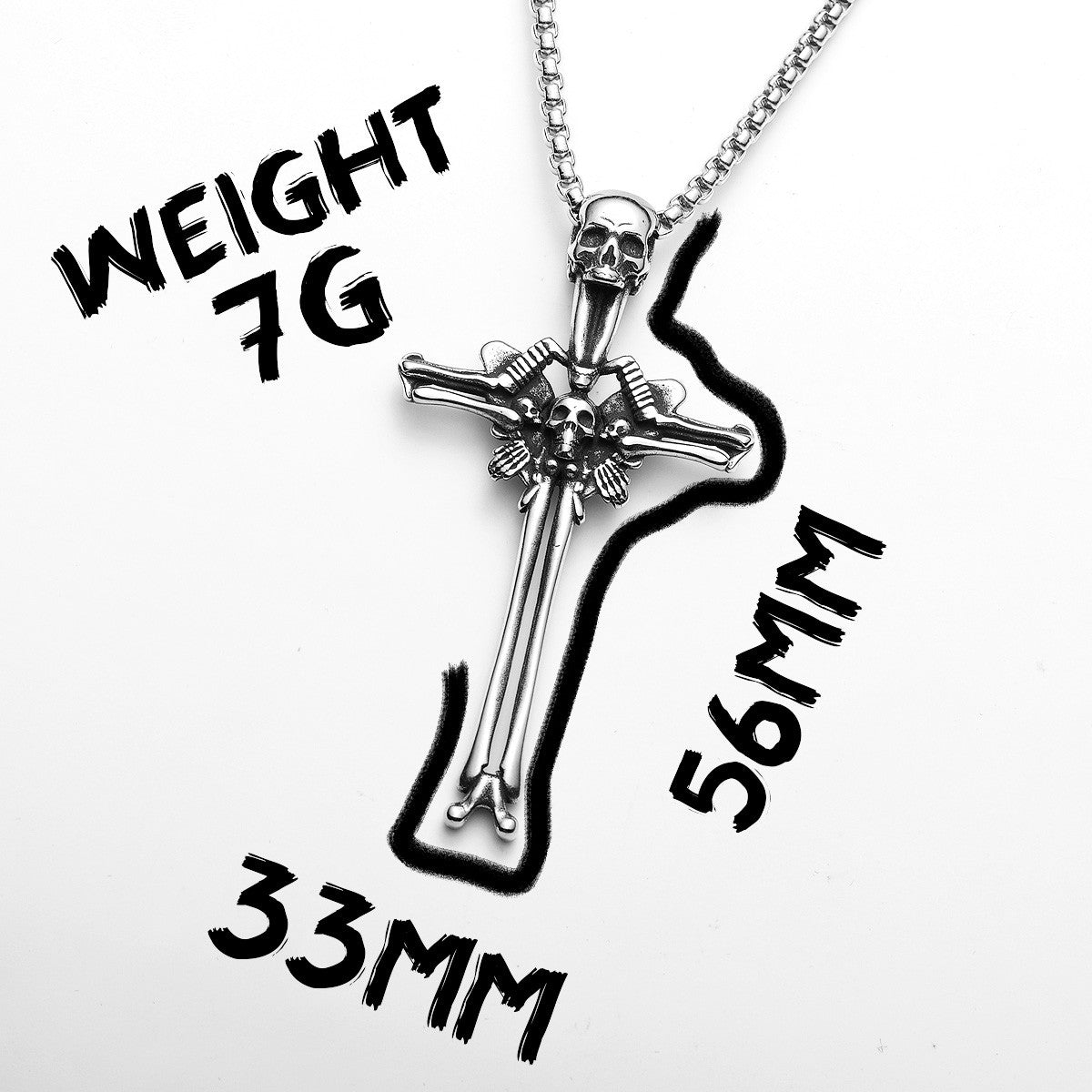 Cross Skull | Mens Solid Stainless Steel Designer Cross Hip Hop Street Wear Pendant