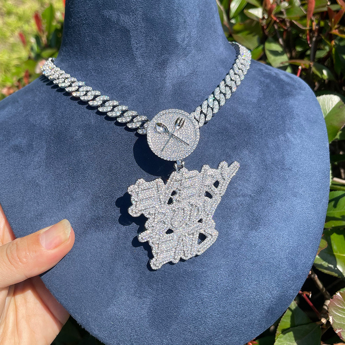 Everybody Eats Diamond Cz Frostbite Nameplate Hip Hop Pendant