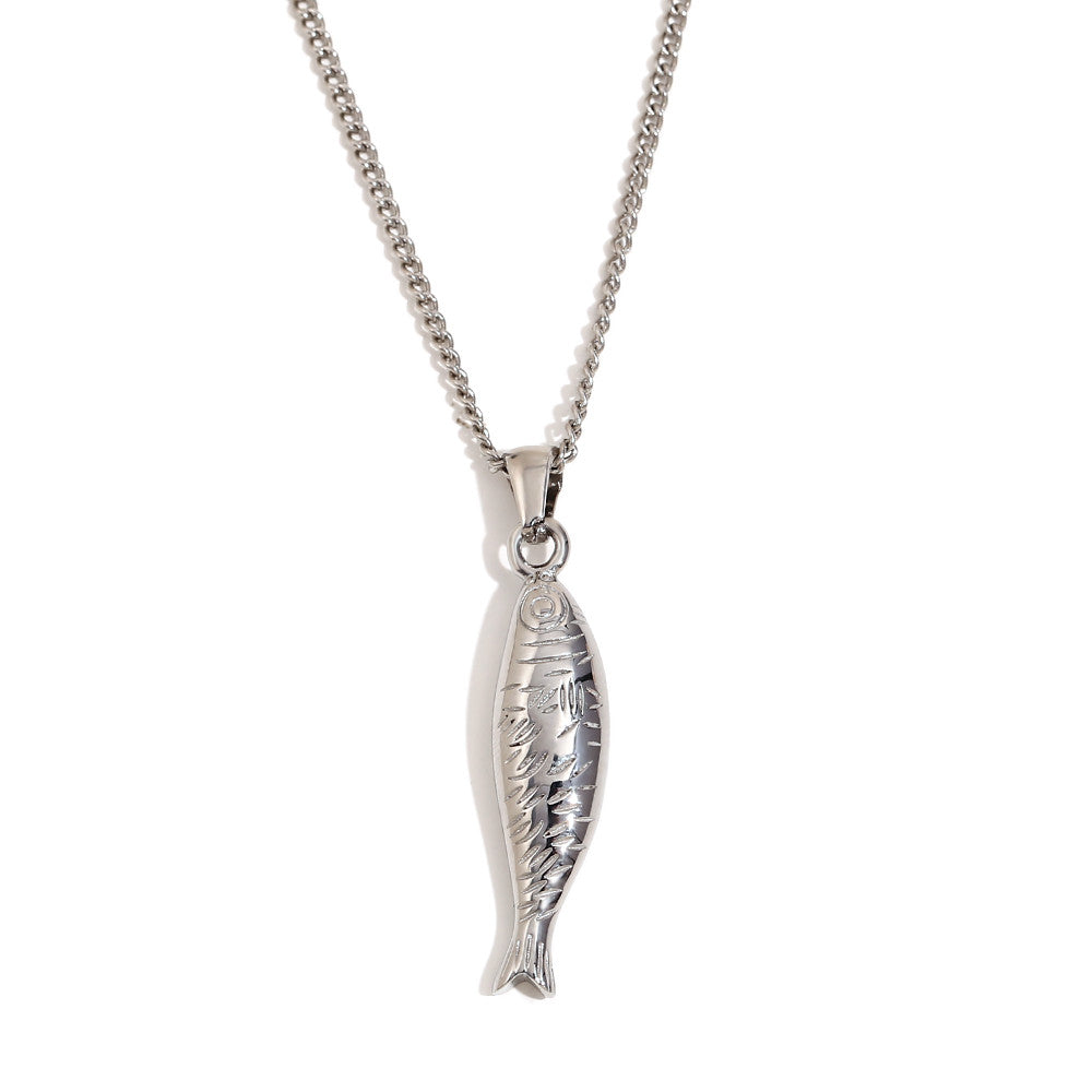 18k Gold 316L Stainless Steel Waterproof Cute Fish Pendant Charm Necklace