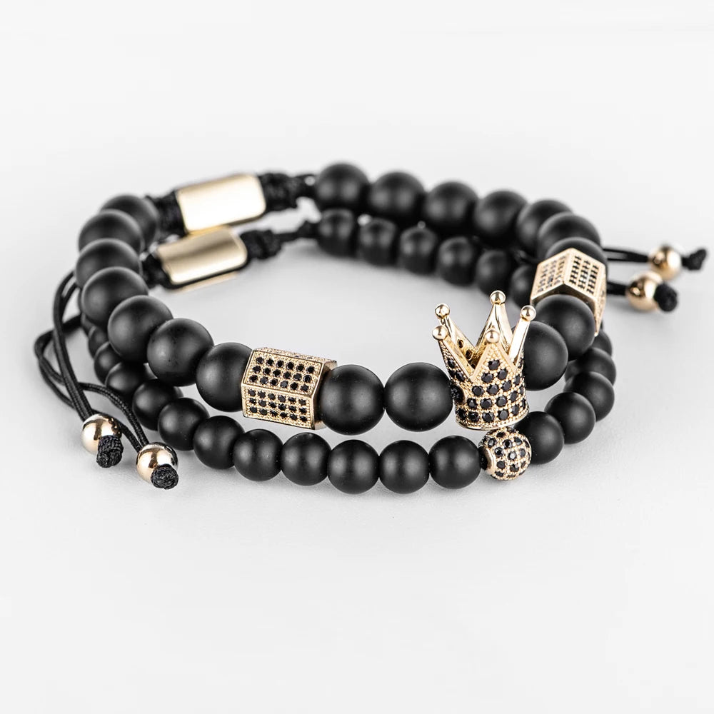 The Untouchable | VVS Diamond CZ Crown Luxury 3 Piece Hip Hop Bracelet Set