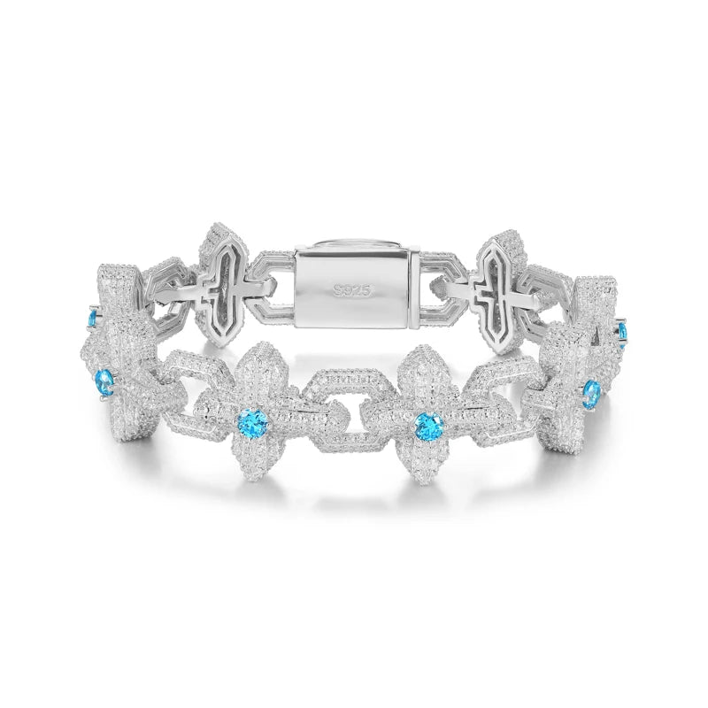 The North Star | 925 Sterling Silver Moissanite Diamond Iced Cross Luxury Hip Hop Bracelet