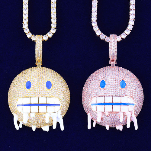 I'm Too Cold | VVS Diamond CZ Cold Emoji Hip Hop Pendant Chain Necklace