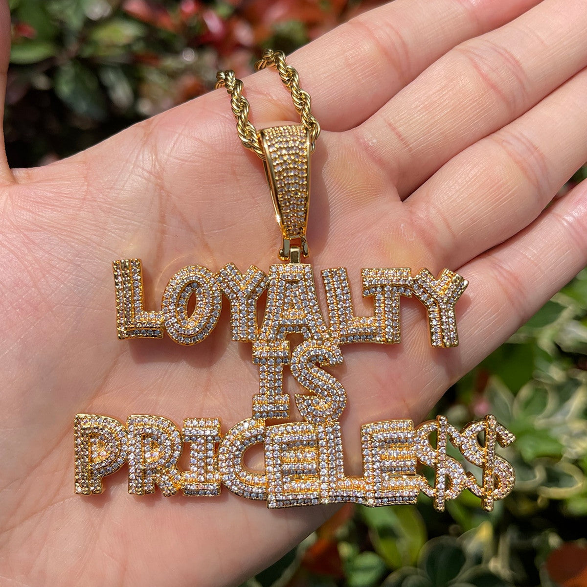 Loyalty Is Priceless | Iced Blinged Out Hip Hop VVS Diamond CZ Pendant