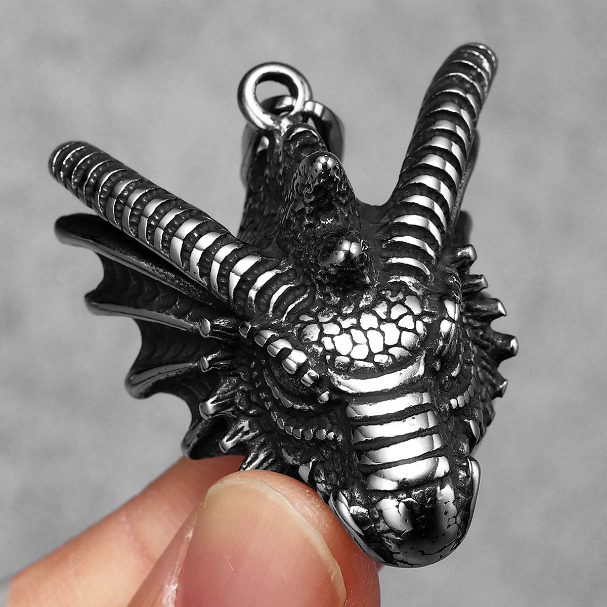 Heat Wave | Solid No Fade Stainless Steel Dragon Head Street Style Pendant