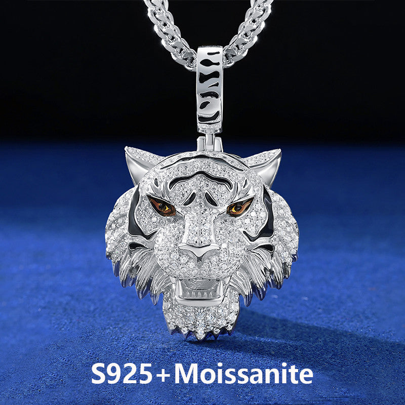 Tiger Pride | Sterling Silver Moissanite Diamond Luxury Hip Hop Iced 3D Tiger Pendant