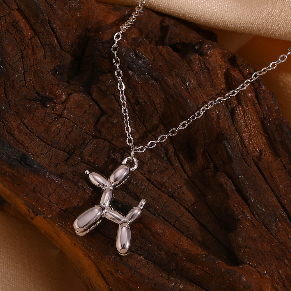 18k Gold No Fade Stainless Steel Cute Pet Poodle Puppy Dog Pendant Chain Necklaces