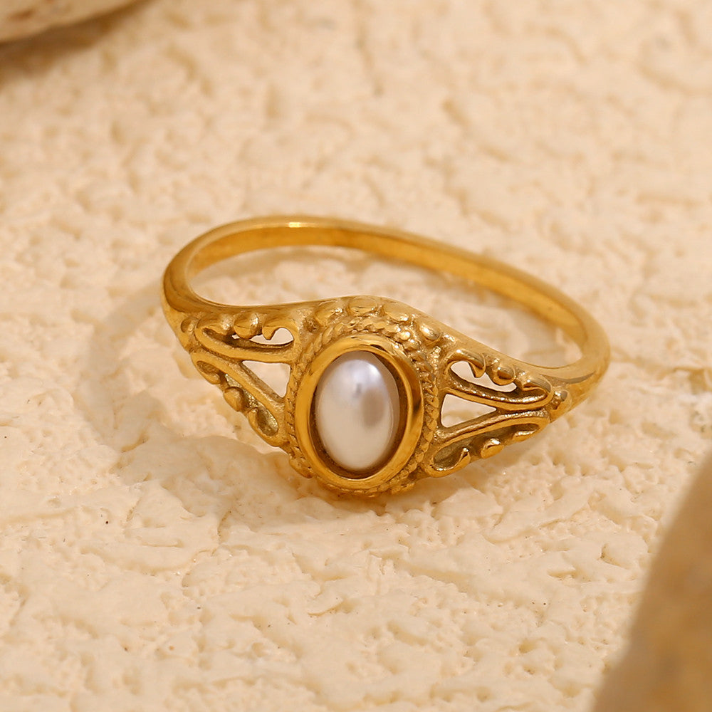 Fresh Water | 18k Gold Over Solid Stainless Steel Natural Freshwater Pearl Rings