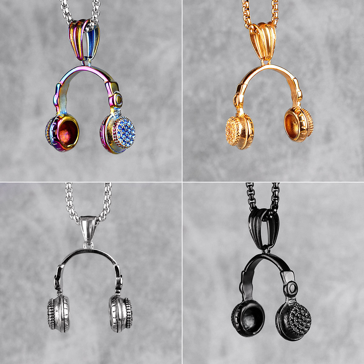 Headset Earphones | 316L No Fade 14k Gold Stainless Steel Hip Hop Pendant Chains