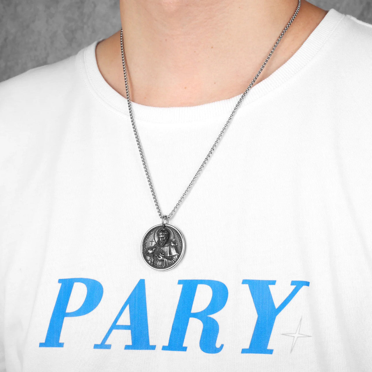 St.Francis  | No Fade Stainless Steel Circle Cross Of Protection Pendant