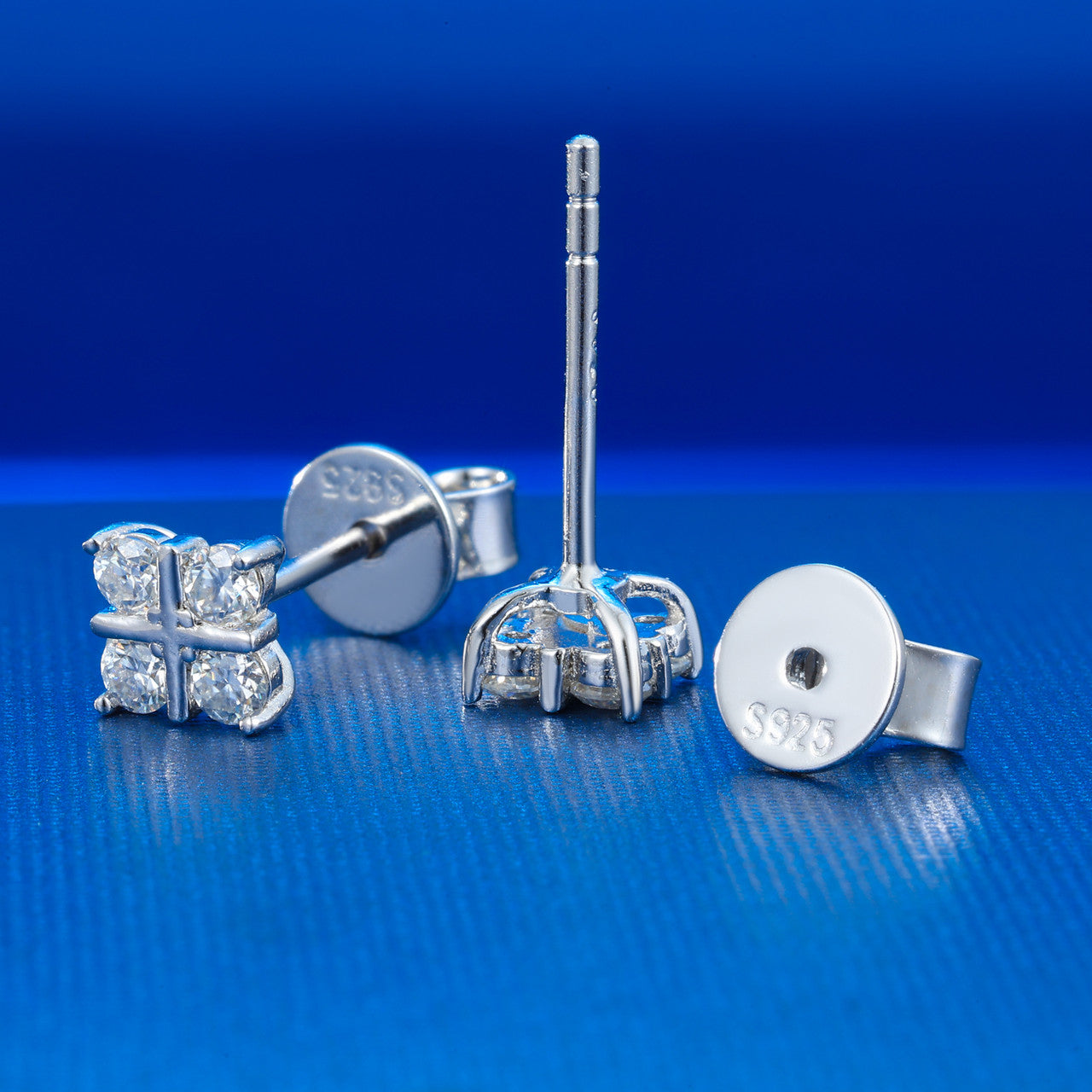 VVS Cross Stud | D Color Moissanite Diamond Solid Sterling Silver Hip Hop Earrings