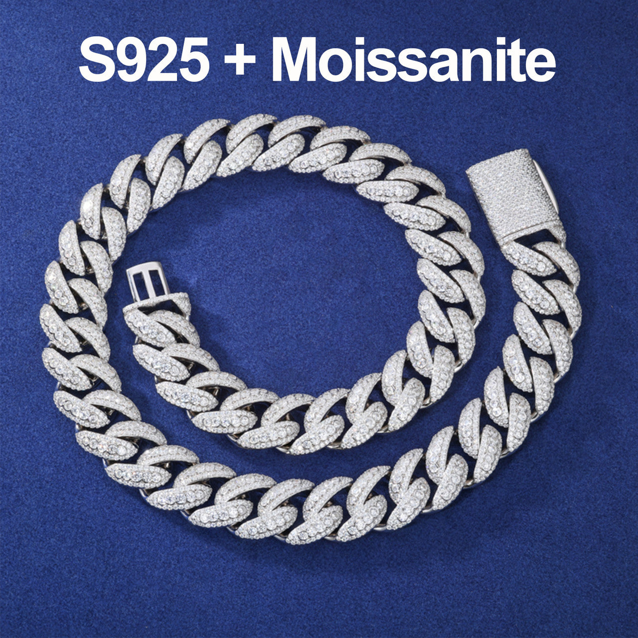 Drip Boss | Men's Designer Cut Solid Sterling Silver Hip Hop D VVS1 Moissanite Diamond Cuban Chain