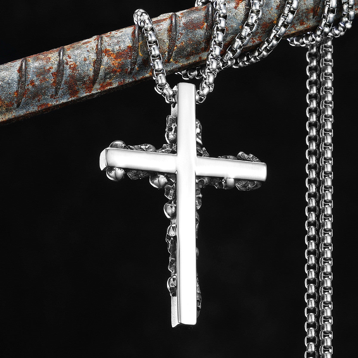Skull Cross | 316L No Fade Designer Stainless Steel Street Style Cross Pendant