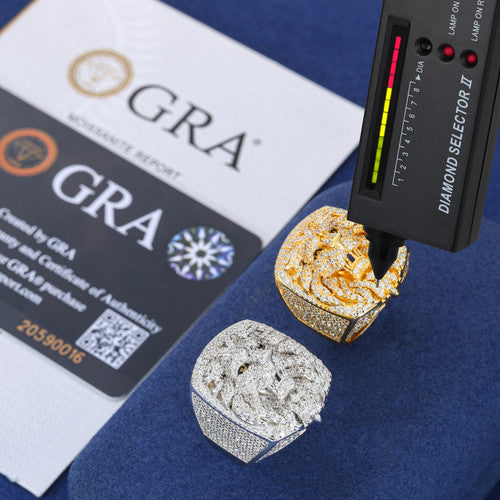 The Bold Lion | Moissanite VVS Diamond Lion Head Solid 925 Silver Hip Hop Rings