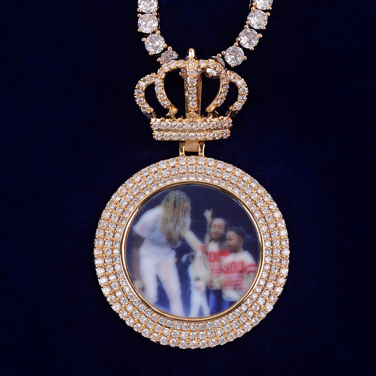 Queen's Legacy | Crown Custom Photo Iced Blinged Out Picture Necklace