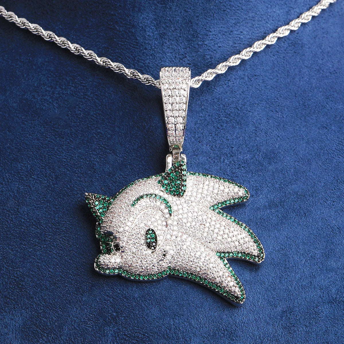 The Hedgehog | VVS Diamond CZ Sonic Prong Set Iced Blinged Out Pendant