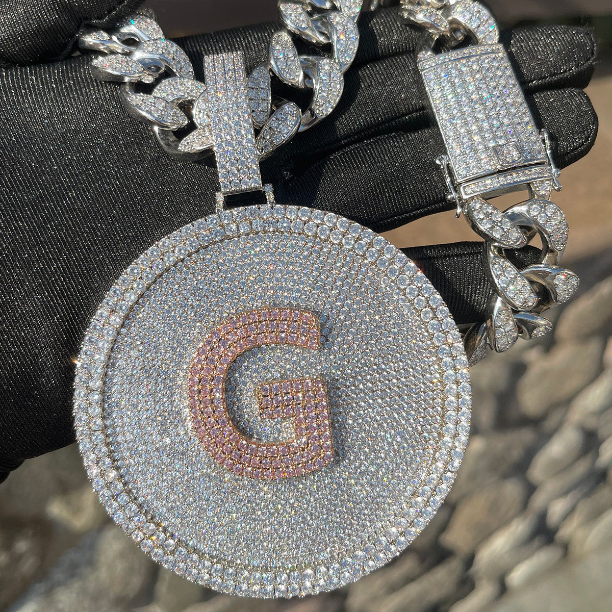 The Orbit | VVS Diamond CZ 4 Prong Set Iced Circle Personalize Hip Hop Pendant