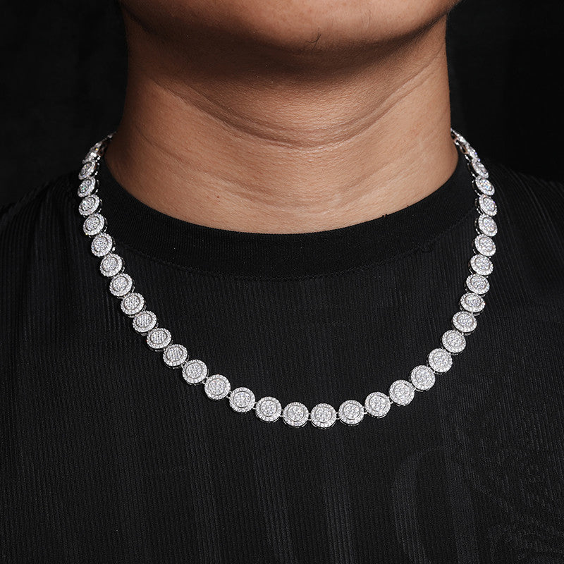 The Diamond Drip | VVS Moissanite Diamond Hip Hop Round 9mm Iced Blinged Out Chain Necklace