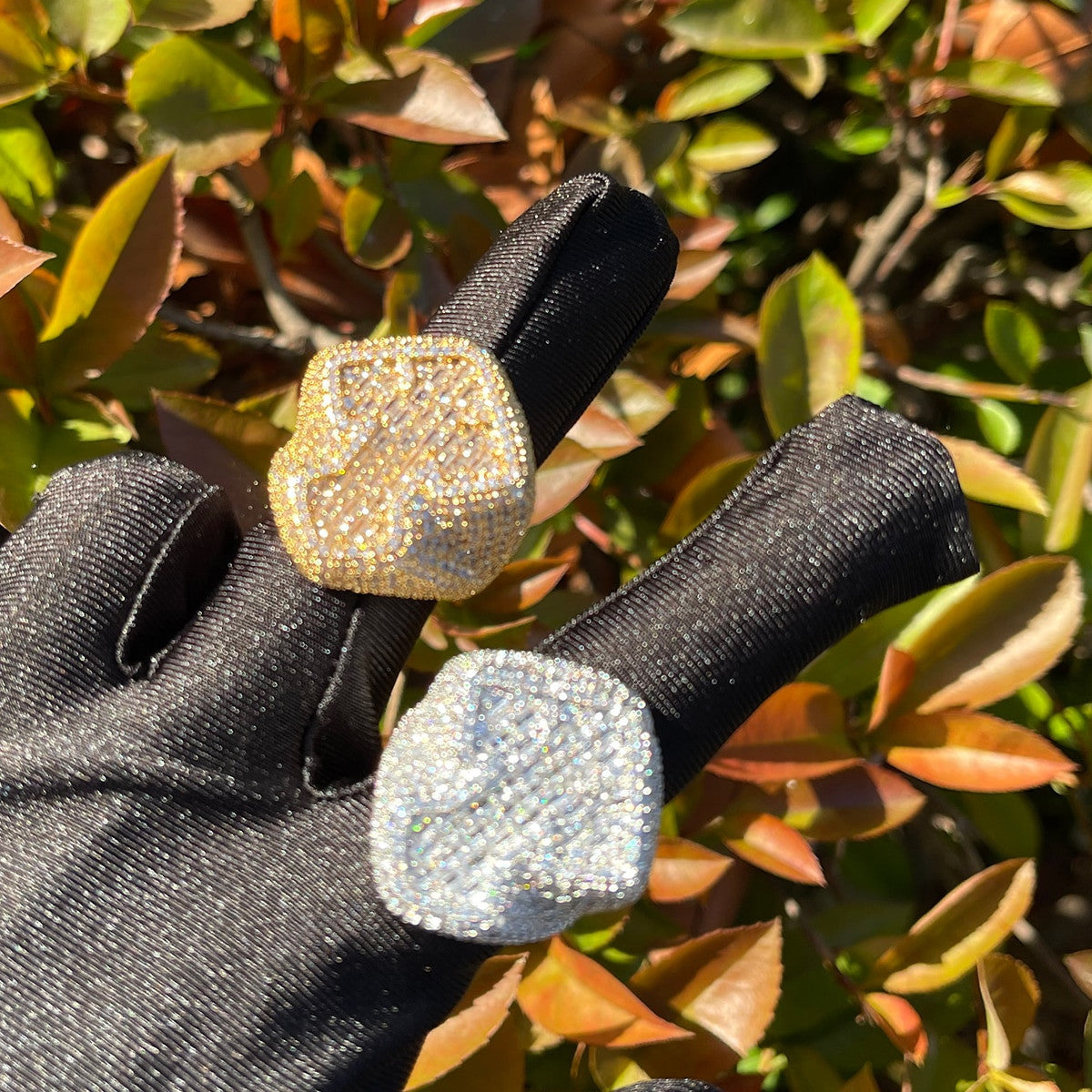 Crossed Baguette | Iced Blinged Out Mens VVS Diamond CZ Hip Hop Cross Rings