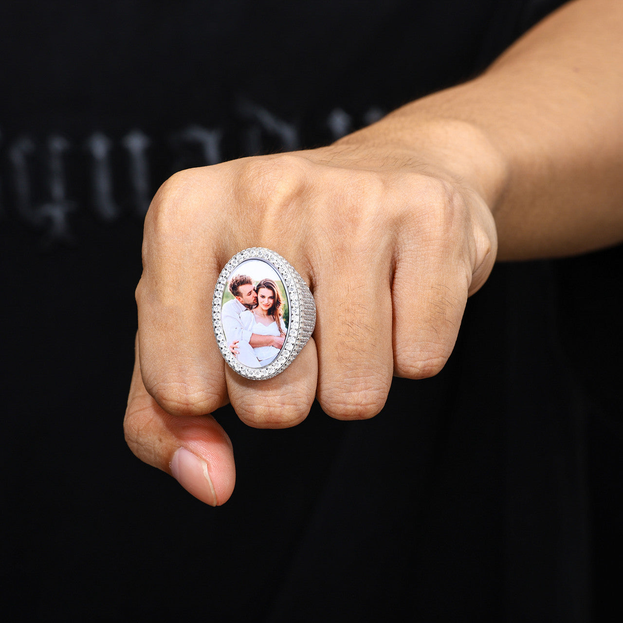 Precious Moments | Solid Sterling Silver Moissanite Diamond Hip Hop Photo Memory Rings