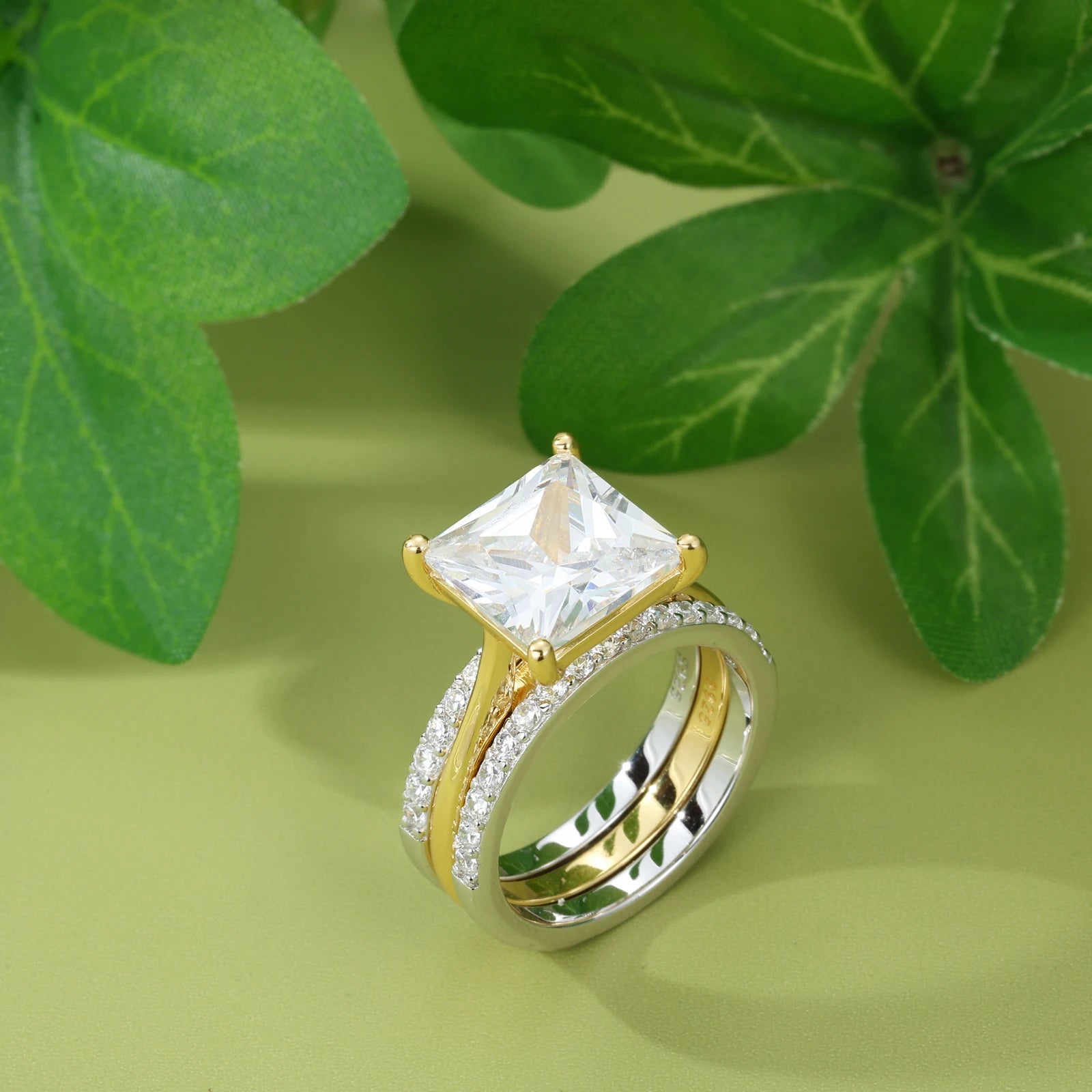 Women's Luxury 6CT Fashion Bridal Engagement Wedding Rings 5A CZ Buy 1 Get 1 Free Party Ring