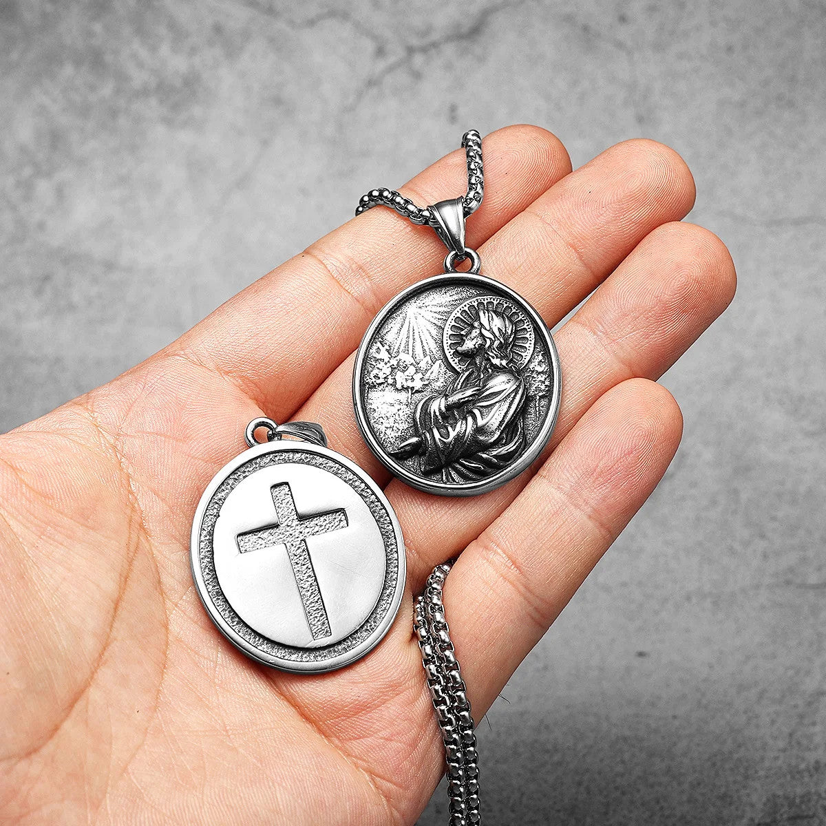Hall Of Saints | 316L Solid Stainless Steel Holy Father Joseph Saint Pendant Collection