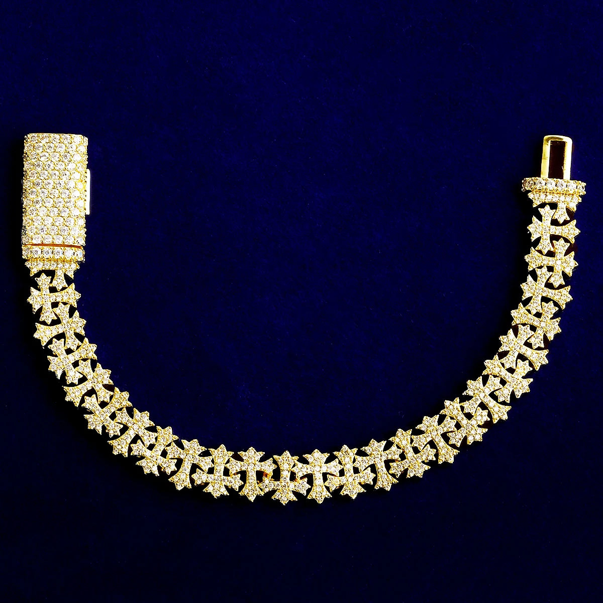 Criss Crossed | VVS Diamond CZ Cross Link Iced Blinged Out Hip Hop Bracelet