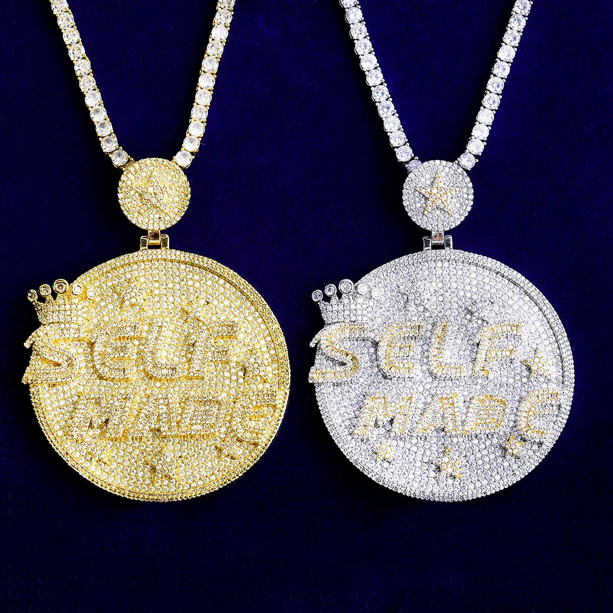 Self Made | 5AA+ Luxury Iced Blinged Out Kings Crown Self Made Man Hip Hop Pendant