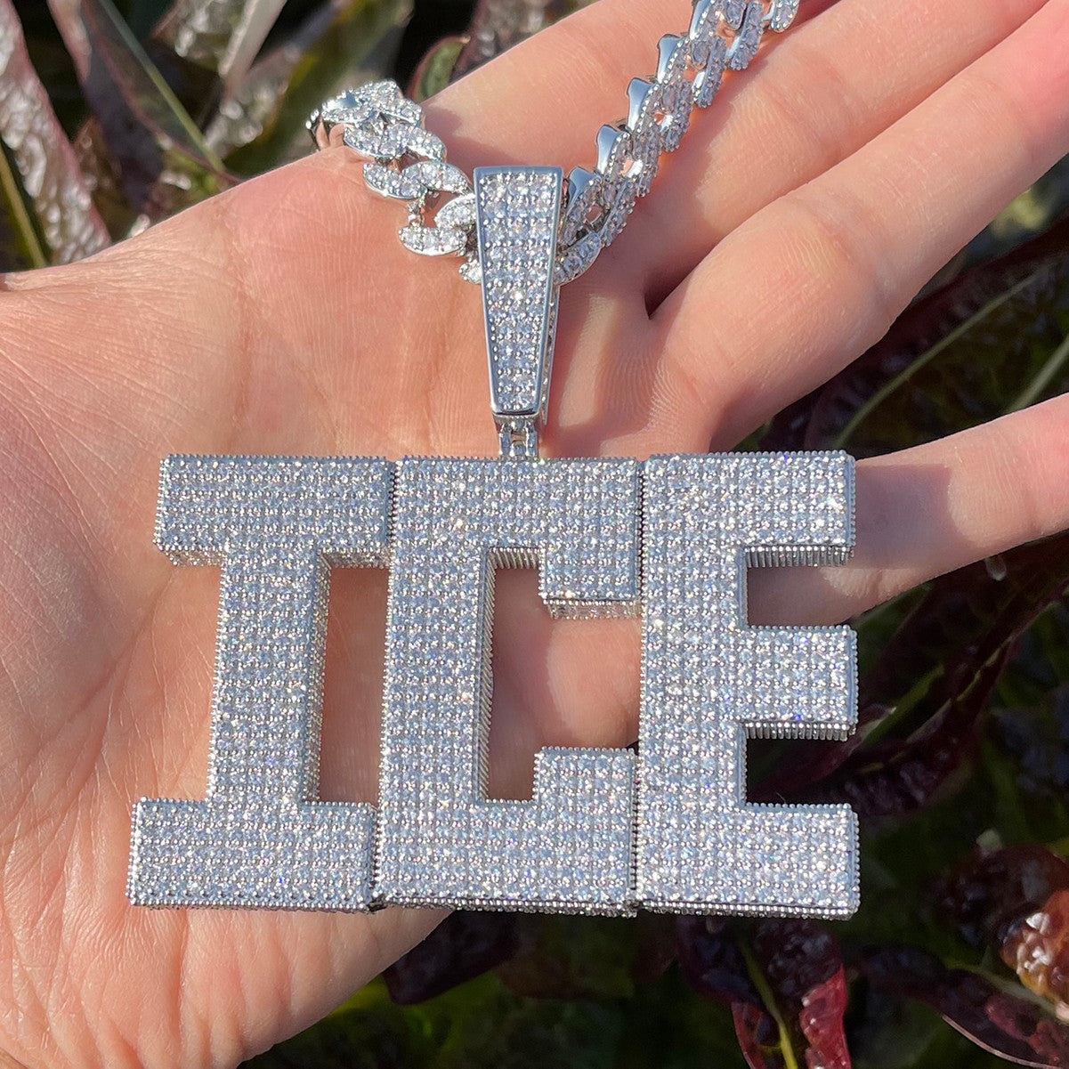 RetroCube  | Square Block 80's Retro letters Custom Name Plate Hip Hop Pendant