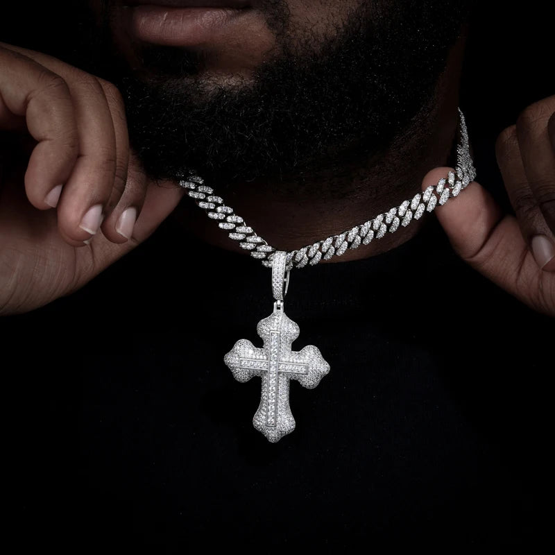 Spirit Within | Luxury Moissanite Diamond Solid 925 Silver Hip Hop  Cross Pendant