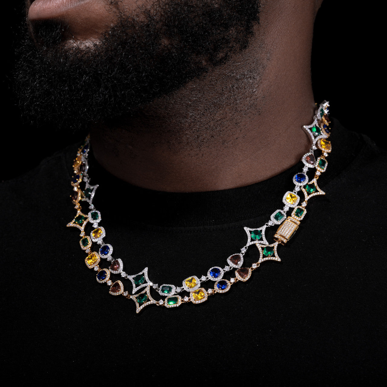 Star Trails | Solid Sterling Silver Moissanite Diamond Colorful Gemstone Hip Hop Chain