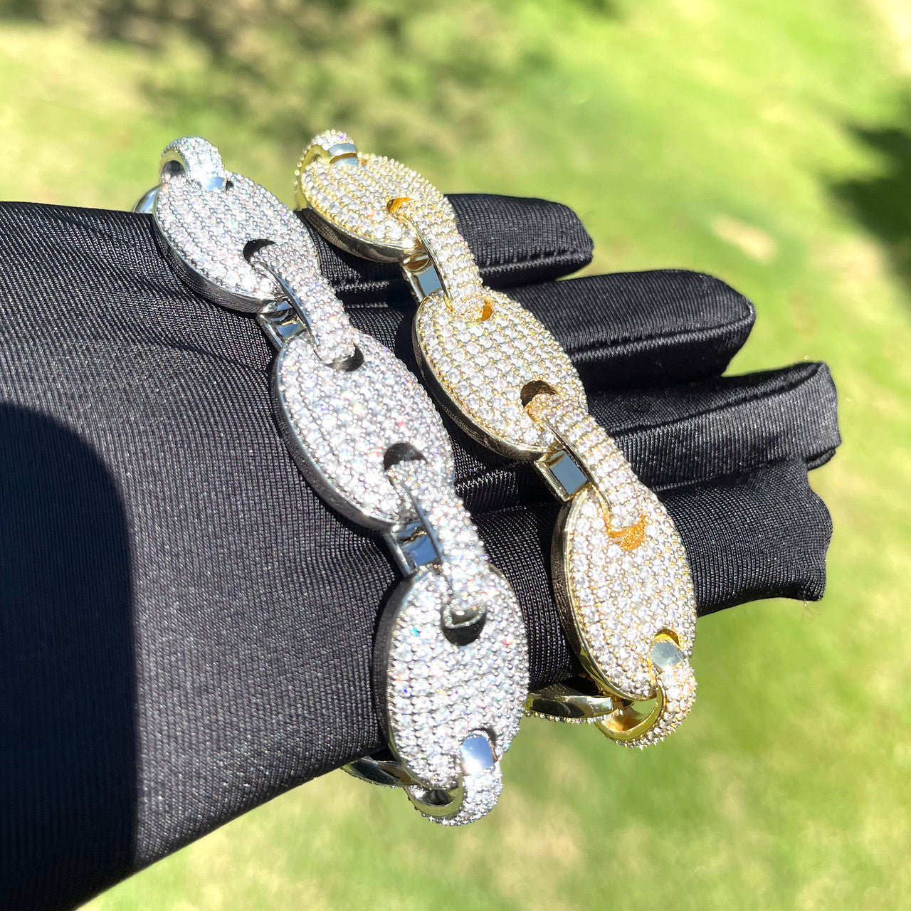 The G-Link | Designer Prong Set Flooded Ice Hip Hop Link Bracelet