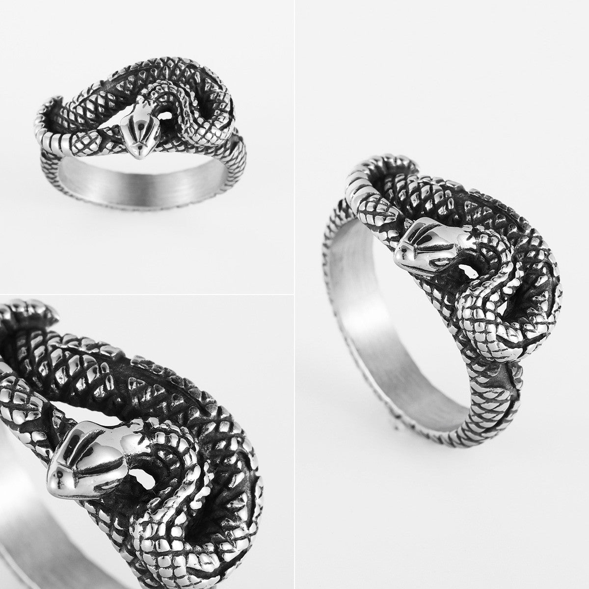 Snake Collection ll | No Fade 316L Solid Stainless Steel Men Snake Rings
