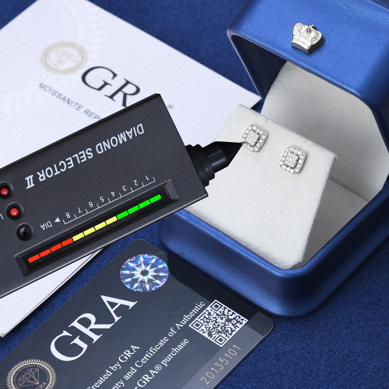 10K White Gold Moissanite Diamond Solid Sterling Silver Hip Hop Earrings