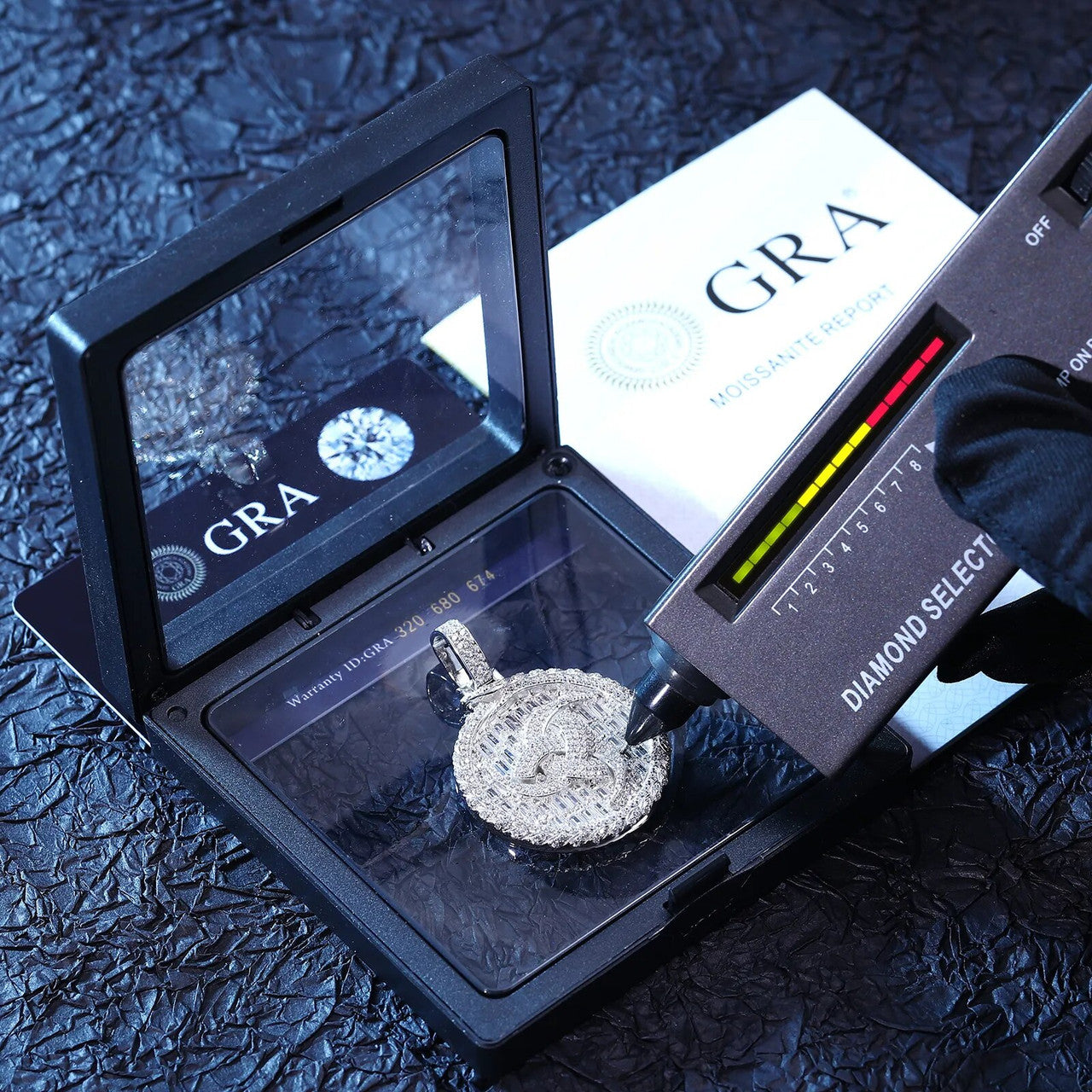 Solid Sterling Silver Ancient Snake Compass Genuine VVS Diamond Baguette Stone Pendant