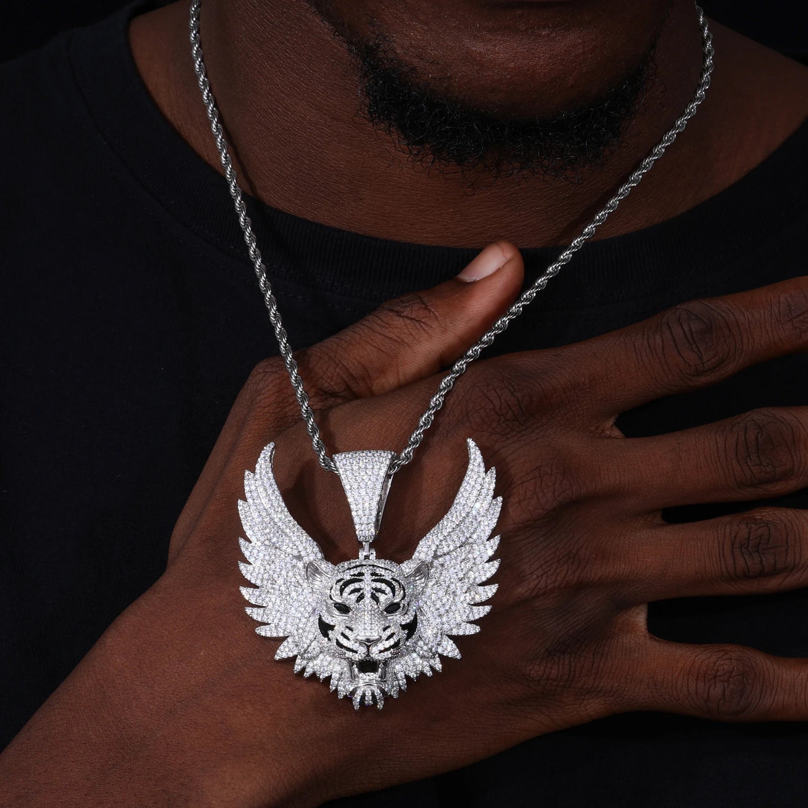 Show Your Stripes | Moissanite Diamond Iced Blinged Out Tiger Winged Hip Hop Pendant