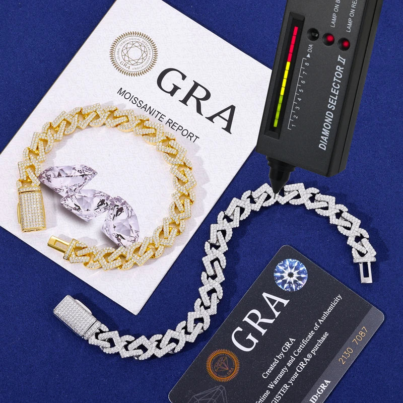 Cuban Infinite | VVS Moissanite Diamond 11mm 925 Silver Infinite Cuban Link Bracelet