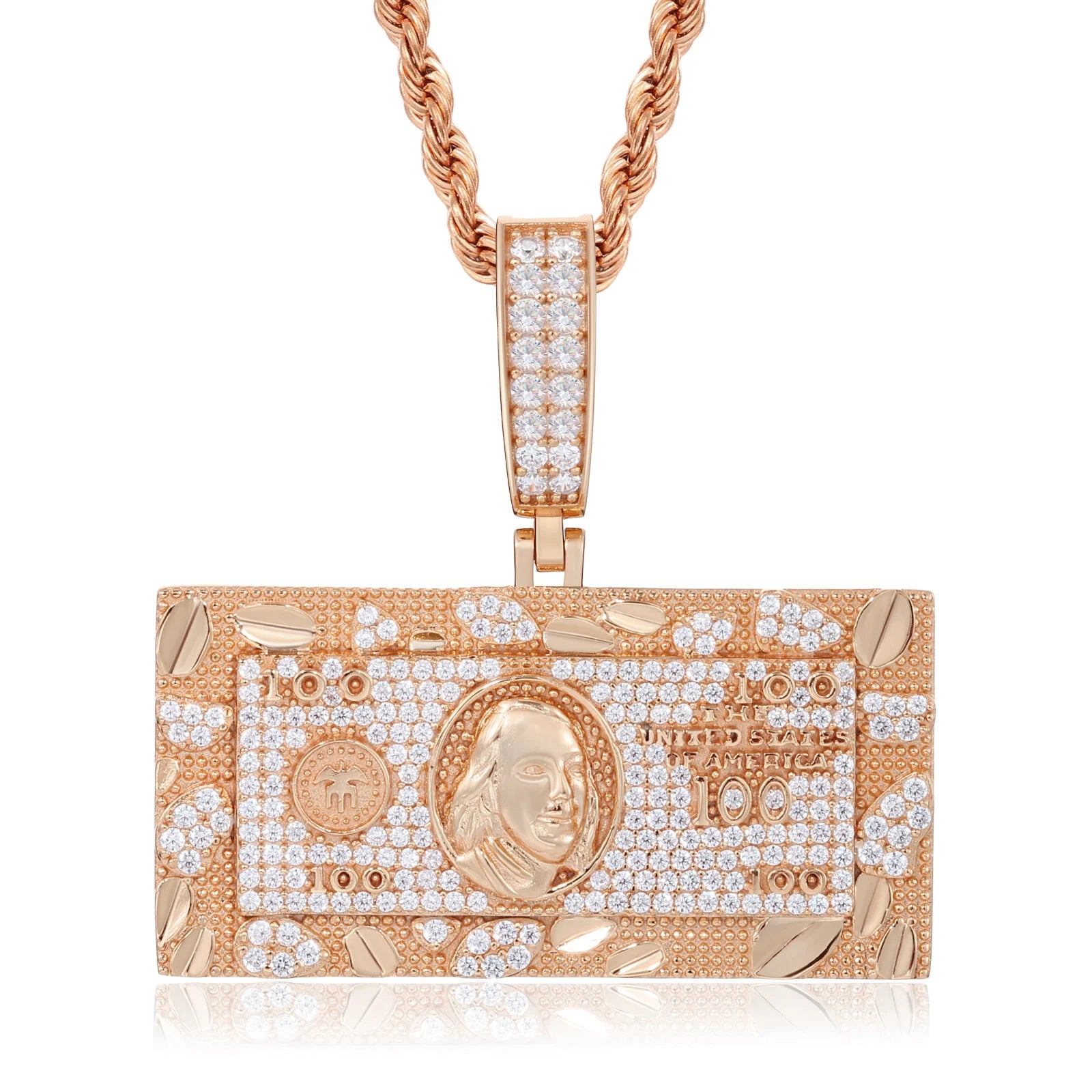 Dough Boy II | Big Dollars Moissanite Diamond VVS 100 Dollar Bill Hip Hop Pendant