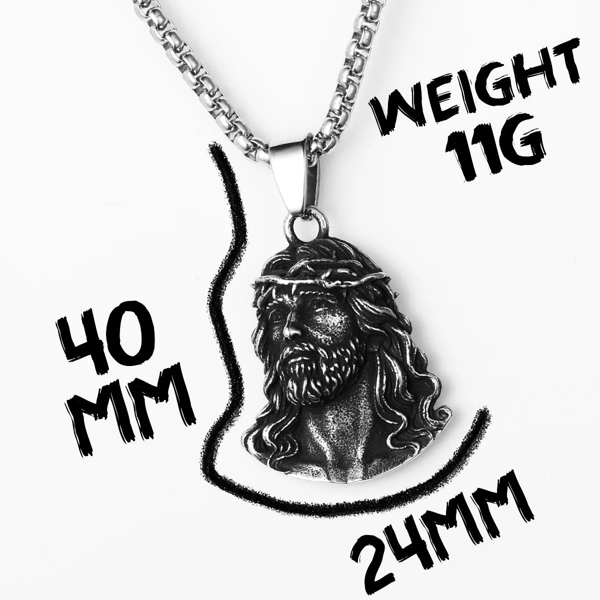 The Power Of Jesus | 316L Stainless Steel Powerful Prince Of Piece Amulet Pendant Chain
