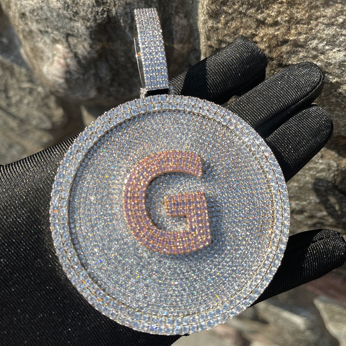 The Orbit | VVS Diamond CZ 4 Prong Set Iced Circle Personalize Hip Hop Pendant