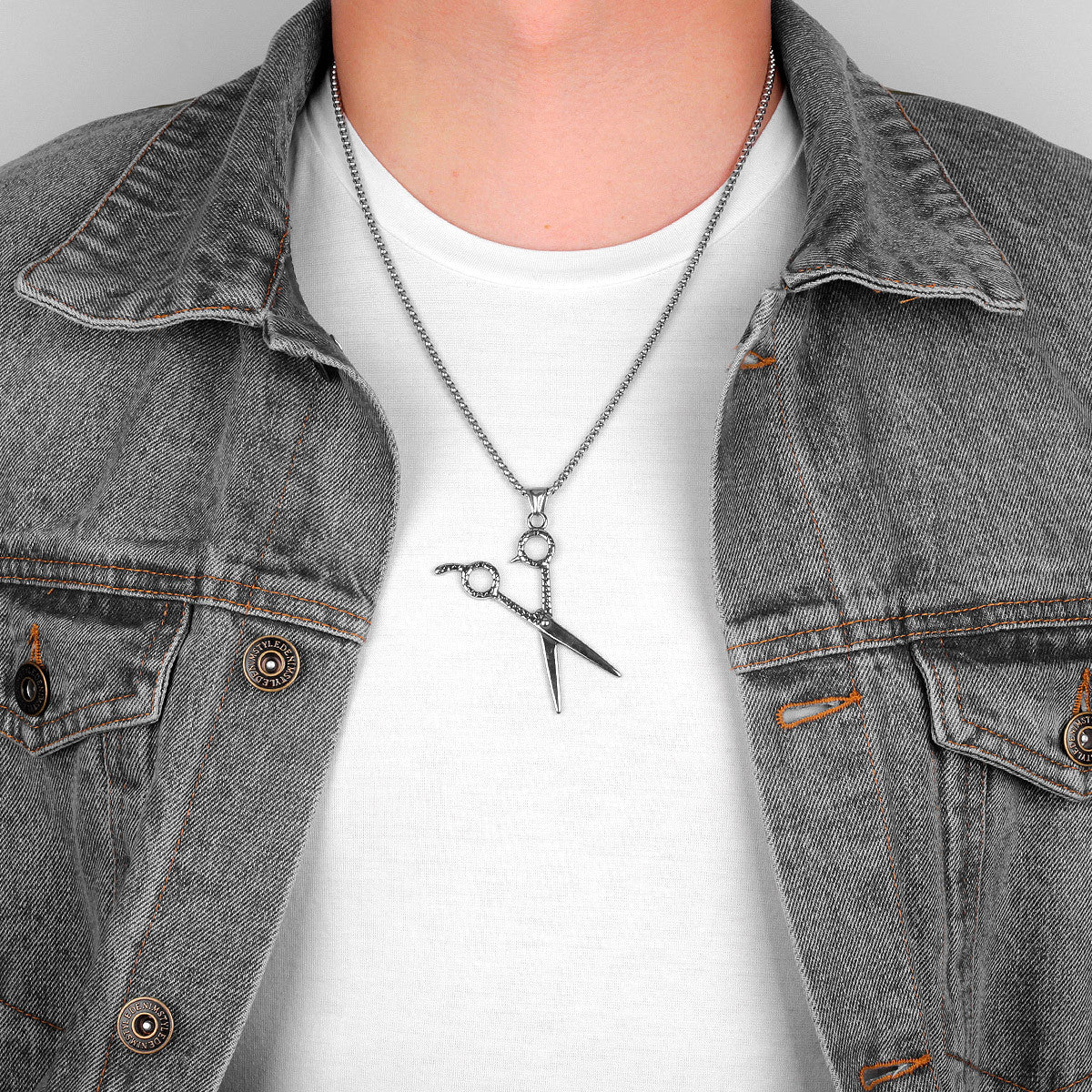 Scissors | Solid Stainless Steel Haircut Barber Scissors Hip Hop Pendant Chain Necklace