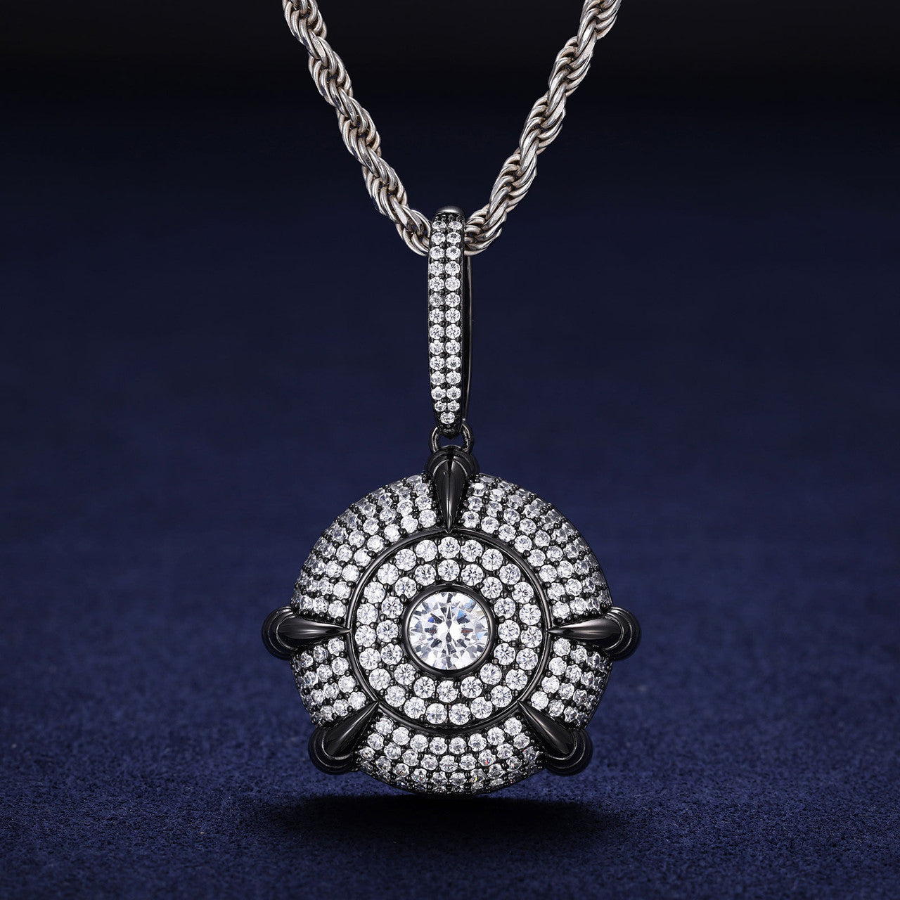 VVS Dragon Claw | Iced Blinged Out Moissanite Diamond Devil&#39;s Eye Hip Hop Pendant 