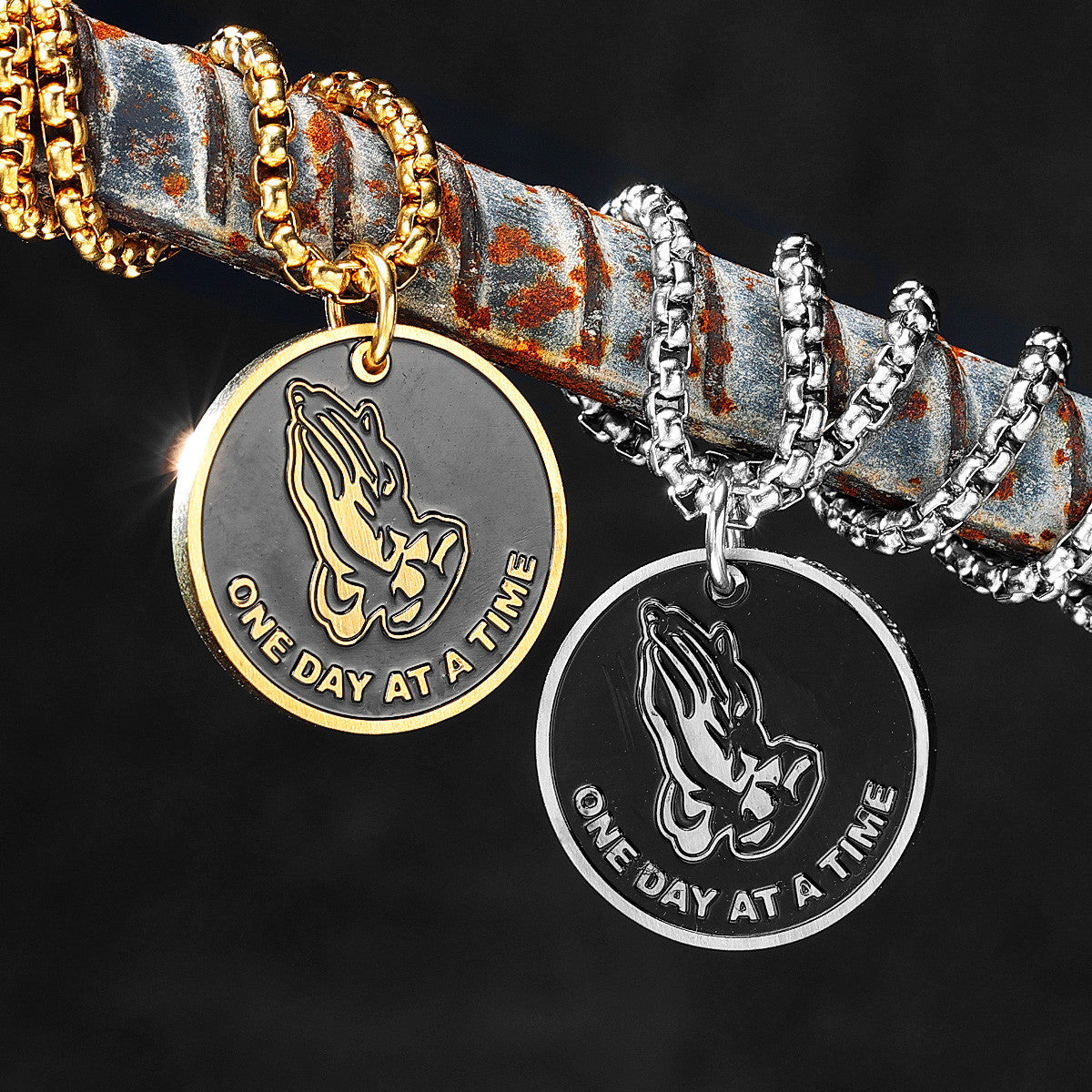 One Day At A Time | To My Son | 316L No Fade Stainless Steel Prayer Religion Believer Pendant